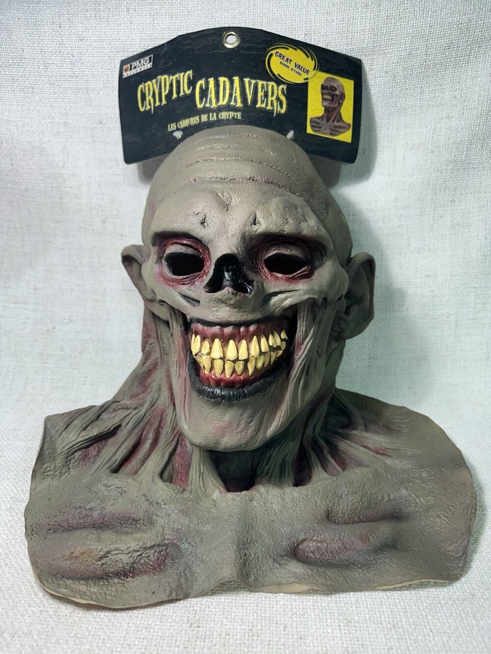 PMG Halloween Cryptic Cadavers Oversized Zombie Latex Mask Vintage Horror Prop